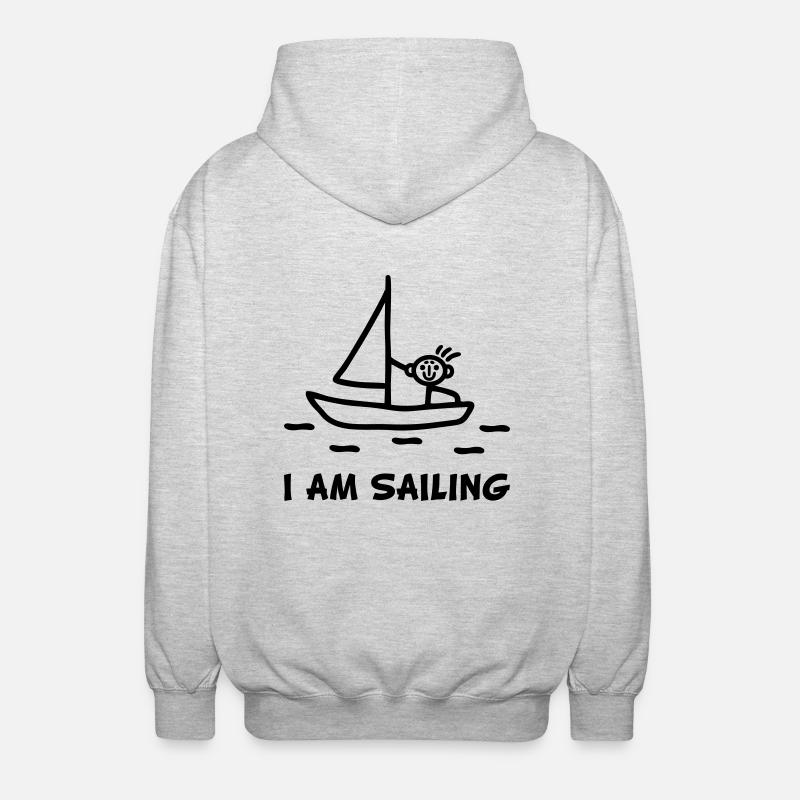I am sailing - Unisex Kapuzenjacke - Hellgrau meliert