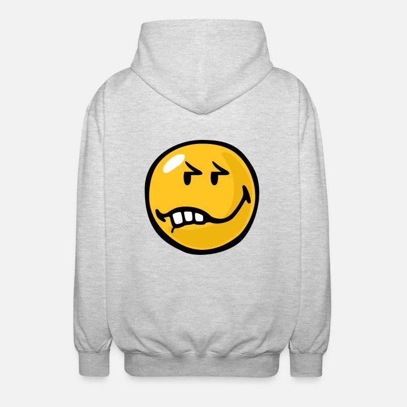 Smiley Anger Exasperation - Veste à capuche unisexe - gris clair chiné