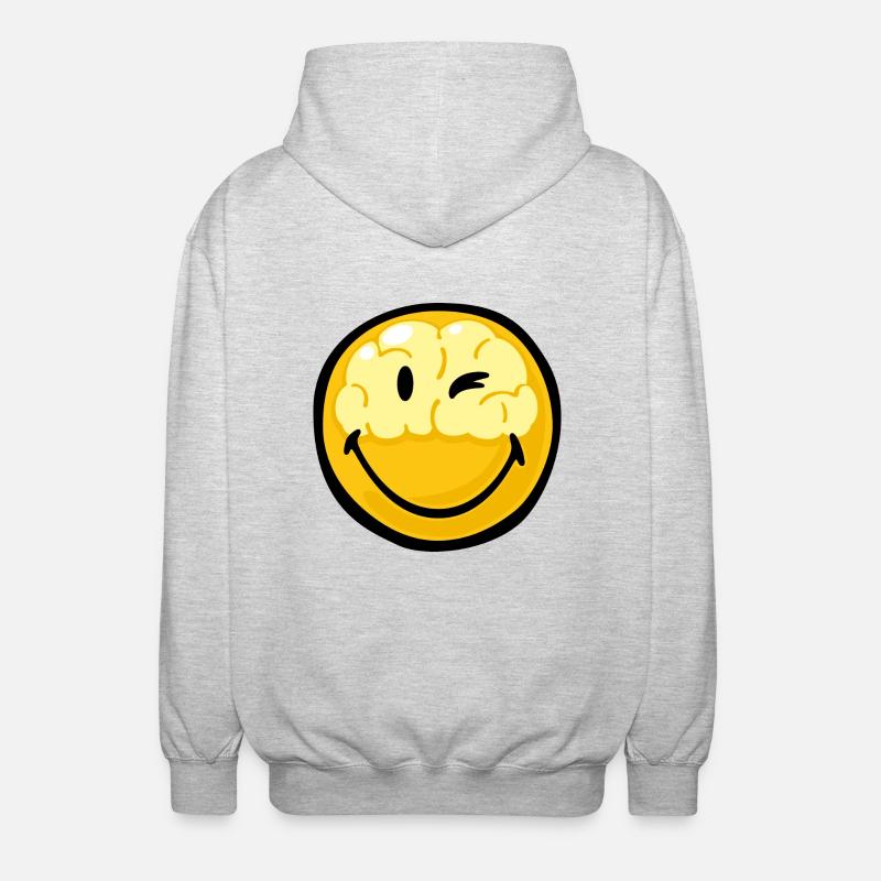 Smiley Brain in Head - Veste à capuche unisexe - gris clair chiné
