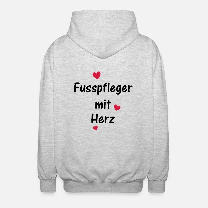 Fusspfleger mit Herz - Unisex Kapuzenjacke - Hellgrau meliert
