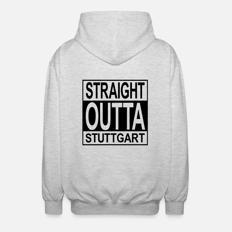 Straight outta Stuttgart - Unisex Kapuzenjacke - Hellgrau meliert