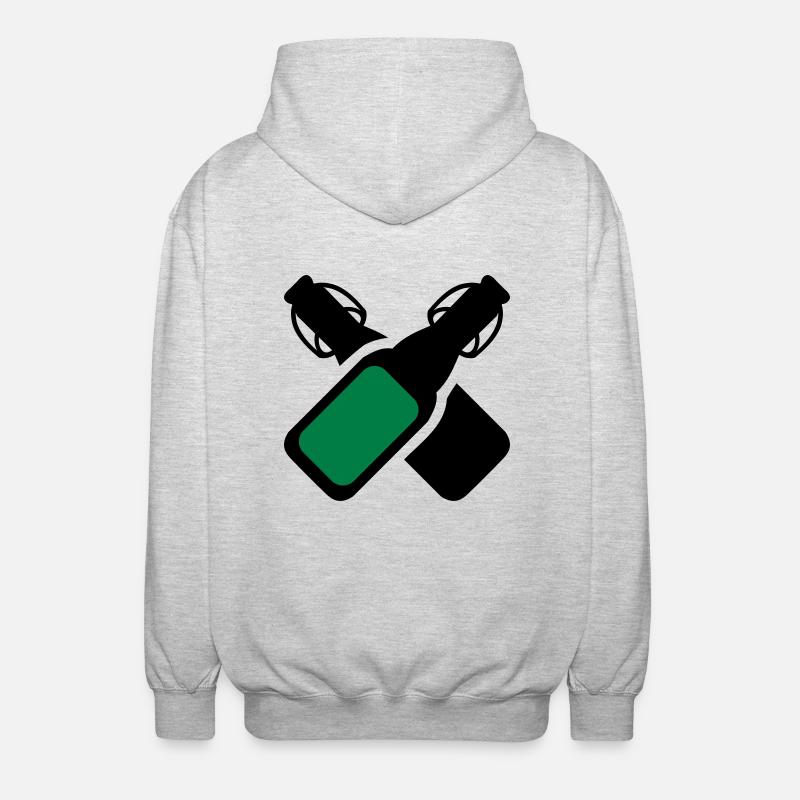Alkohol - Bierflaschen - Unisex Kapuzenjacke - Hellgrau meliert