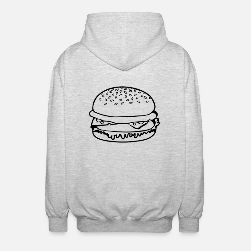 Hamburger de restauration rapide - Veste à capuche unisexe - gris clair chiné