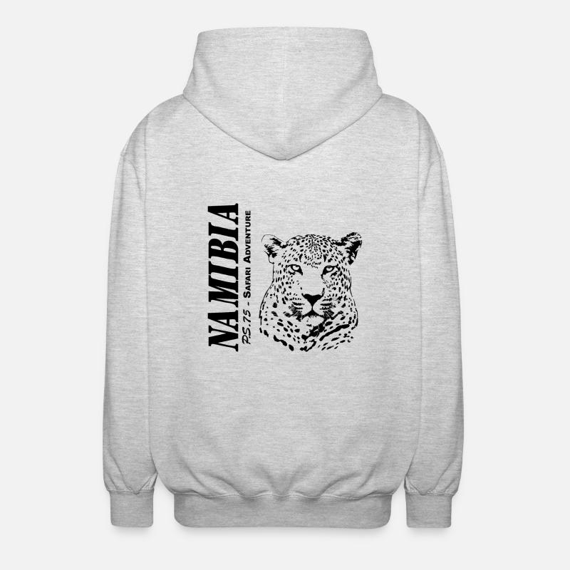 Namibia - Leopard - Unisex Kapuzenjacke - Hellgrau meliert