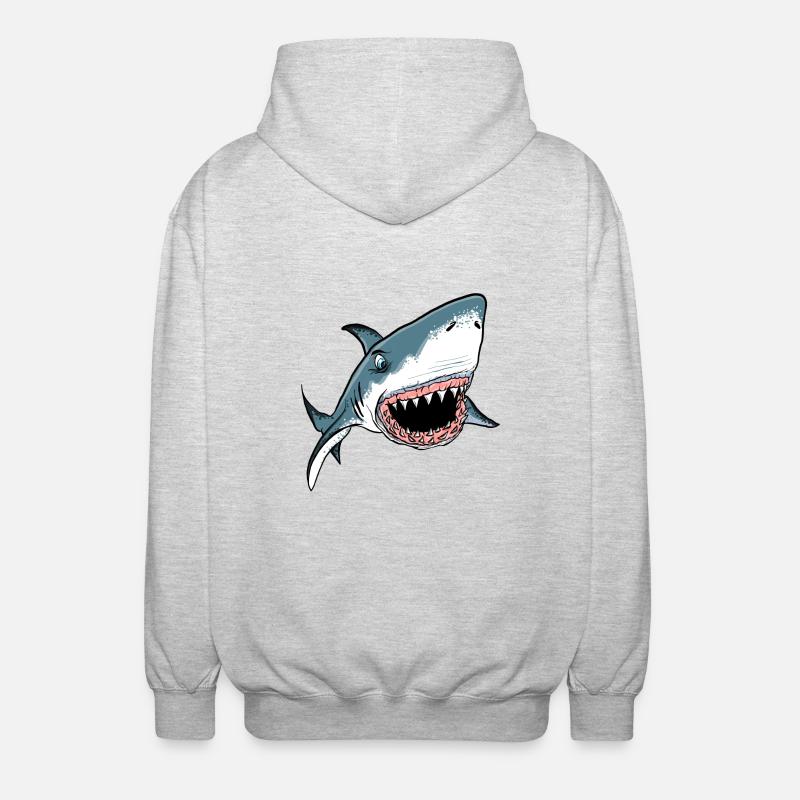 Tauch Dive Shark Hai - Unisex Kapuzenjacke - Hellgrau meliert
