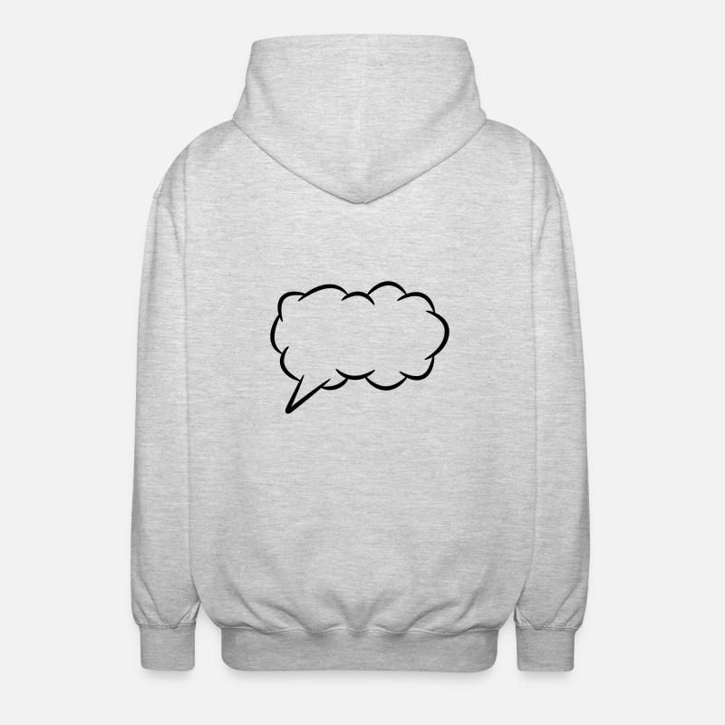Speech bubble thought bubble - Unisex Hooded Jacket - light heather grey