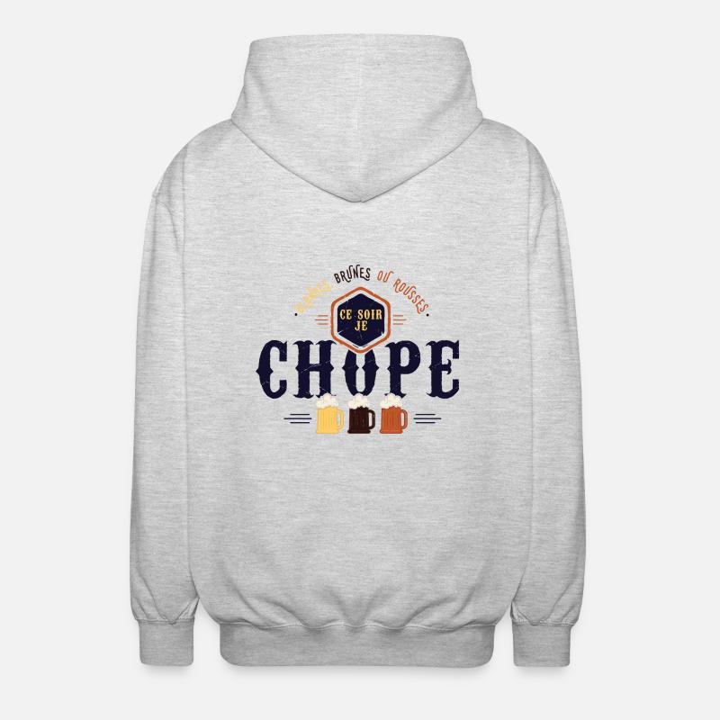 Ce soir je chope - Veste à capuche unisexe - gris clair chiné