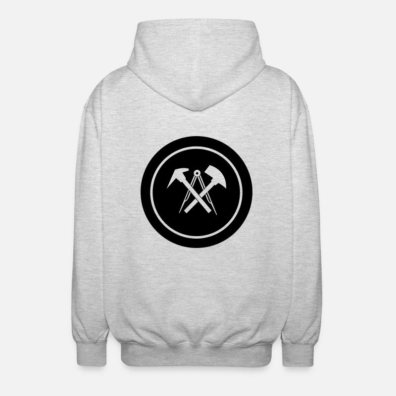 dachdecker_symbol_01 - Veste à capuche unisexe - gris clair chiné