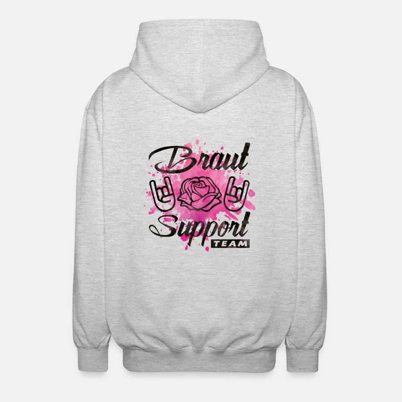 braut support rose party - Unisex Kapuzenjacke - Hellgrau meliert