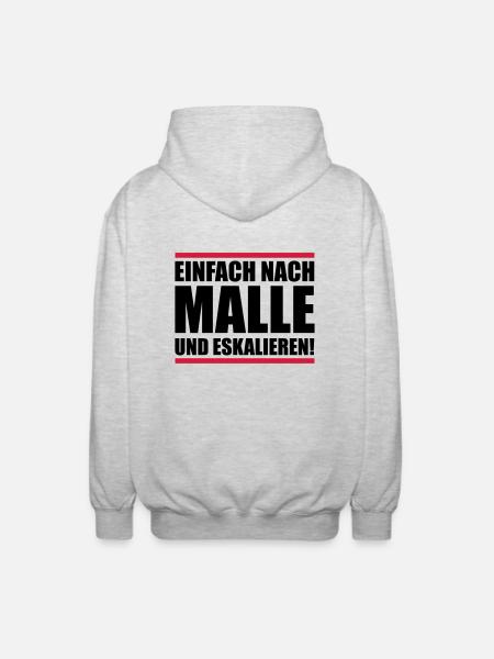 malle einfach eskalieren - Unisex Kapuzenjacke - Hellgrau meliert