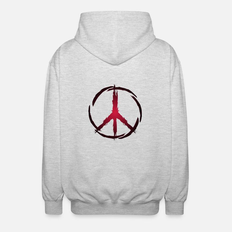 Symbole de paix - Veste à capuche unisexe - gris clair chiné