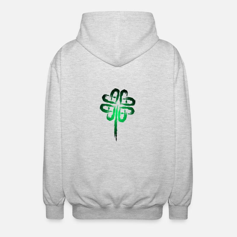 Symbole de trèfle Symboles celtiques - Veste à capuche unisexe - gris clair chiné