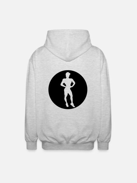 muscle girl fitness - Unisex Kapuzenjacke - Hellgrau meliert