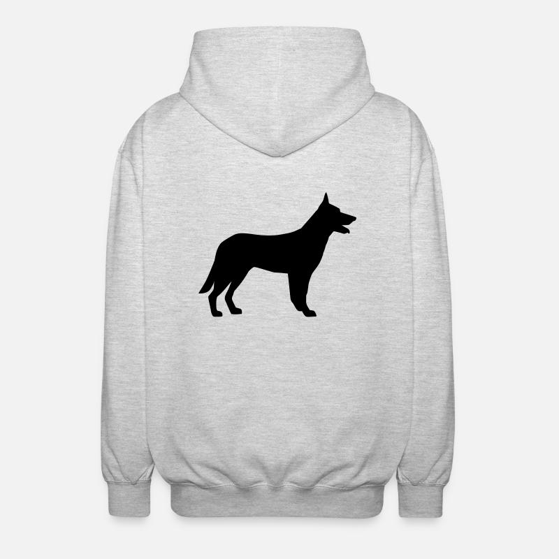 German Shepherd - Unisex Hooded Jacket - light heather grey