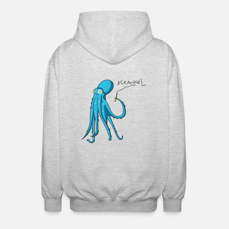 Octopus s'écrase - Veste à capuche unisexe - gris clair chiné