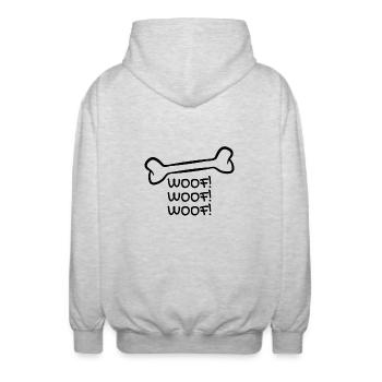 Dog bones - Unisex Hooded Jacket - light heather grey - Back - AI Model Male 185 light (185cm)