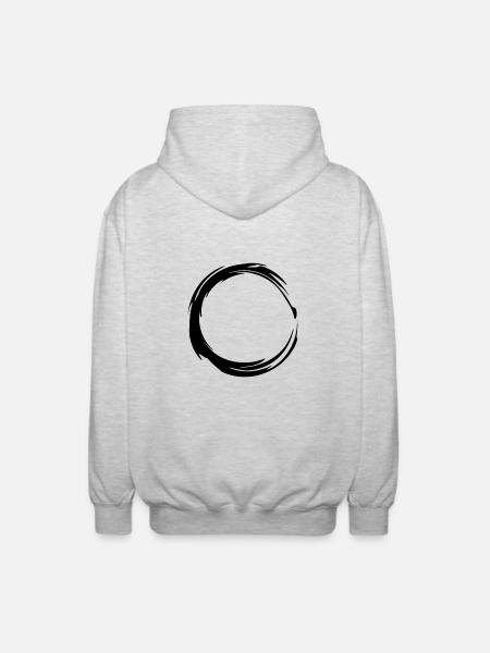 Circle brush icon black - Unisex Hooded Jacket - light heather grey