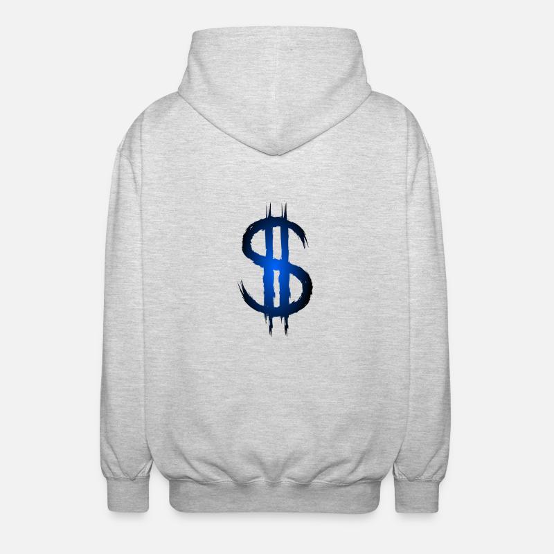 Dollarzeichen Dollar Geld Symbol - Unisex Kapuzenjacke - Hellgrau meliert