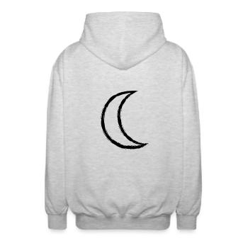 Lune symbole celtique - Veste à capuche unisexe - gris clair chiné - Dos - AI Model Male 185 light (185cm)