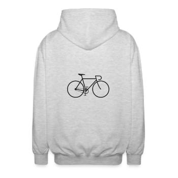 Fixie bike black - Unisex Kapuzenjacke - Hellgrau meliert - Hinten - AI Model Male 185 light (185cm)