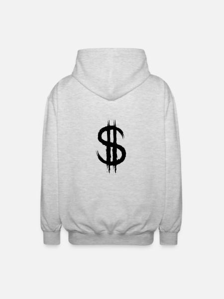 Dollar symbole argent dollar - Veste à capuche unisexe - gris clair chiné