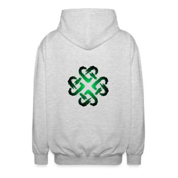 Keltische Knoten Herz Unendlichkeit Symbol Endlos - Unisex Kapuzenjacke - Hellgrau meliert - Hinten - AI Model Male 185 light (185cm)