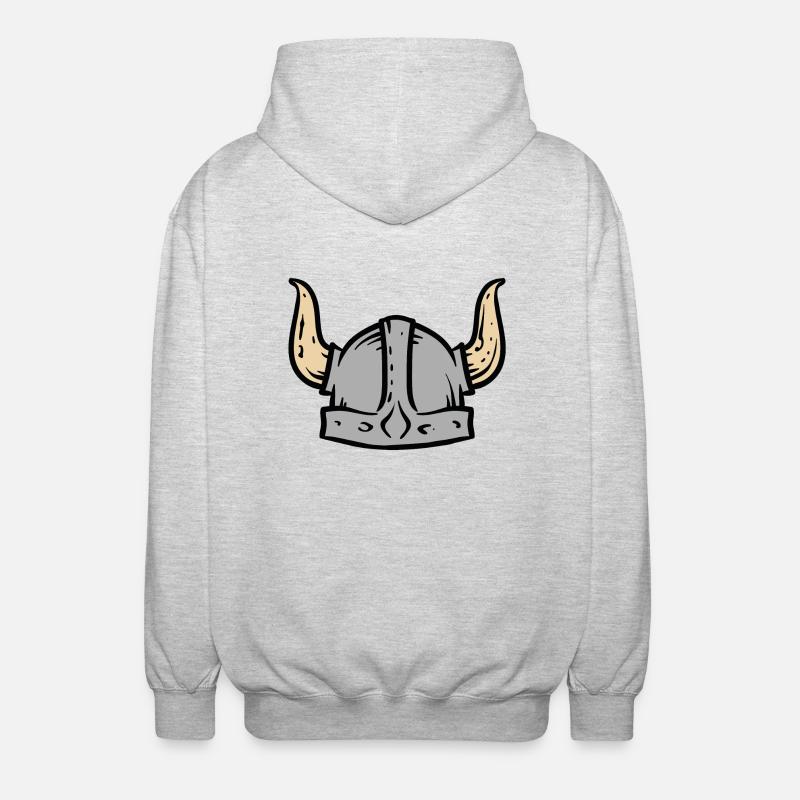 Wikinger Helm - Unisex Kapuzenjacke - Hellgrau meliert