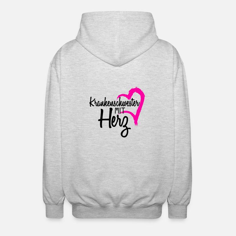Krankenschwester Geschenk - Unisex Kapuzenjacke - Hellgrau meliert