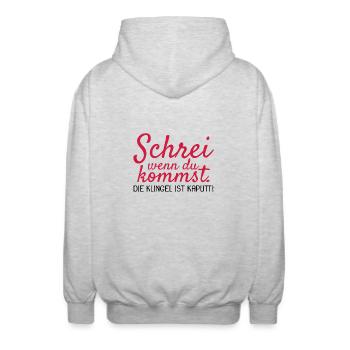 Orgasmus Versauter Spruch lustig ab 18Geschenk - Unisex Kapuzenjacke - Hellgrau meliert - Hinten - AI Model Male 185 light (185cm)