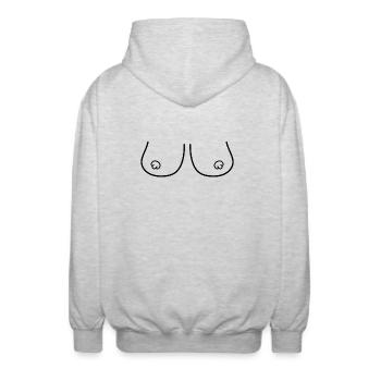 Seins sexy - Veste à capuche unisexe - gris clair chiné - Dos - AI Model Male 185 light (185cm)