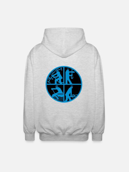 Logo Feuerwehr 2farbig - Unisex Kapuzenjacke - Hellgrau meliert