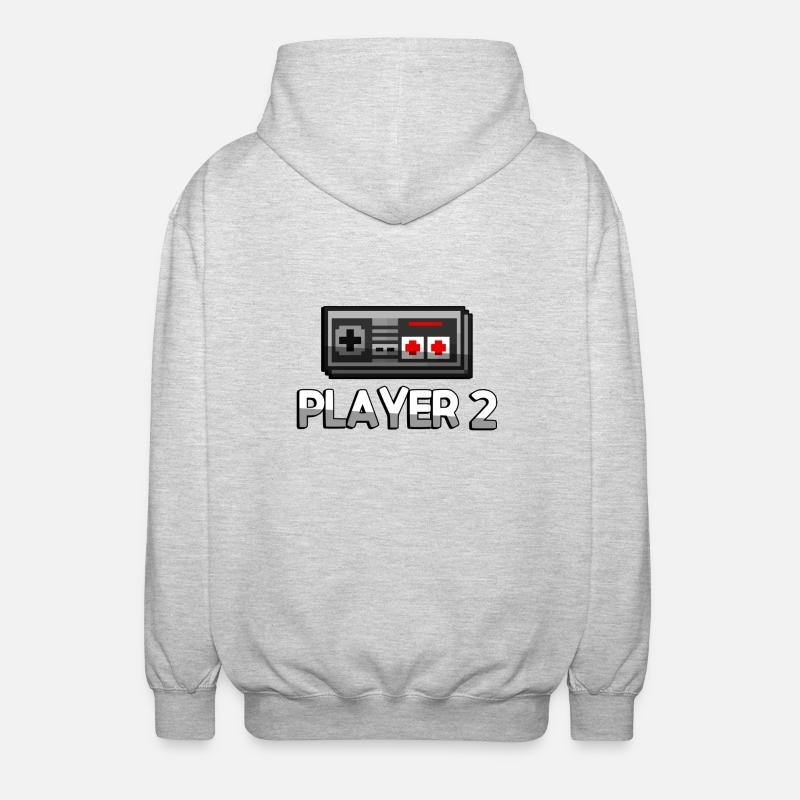 PLAYER 2 + NES Controller - Gaming - Unisex Kapuzenjacke - Hellgrau meliert