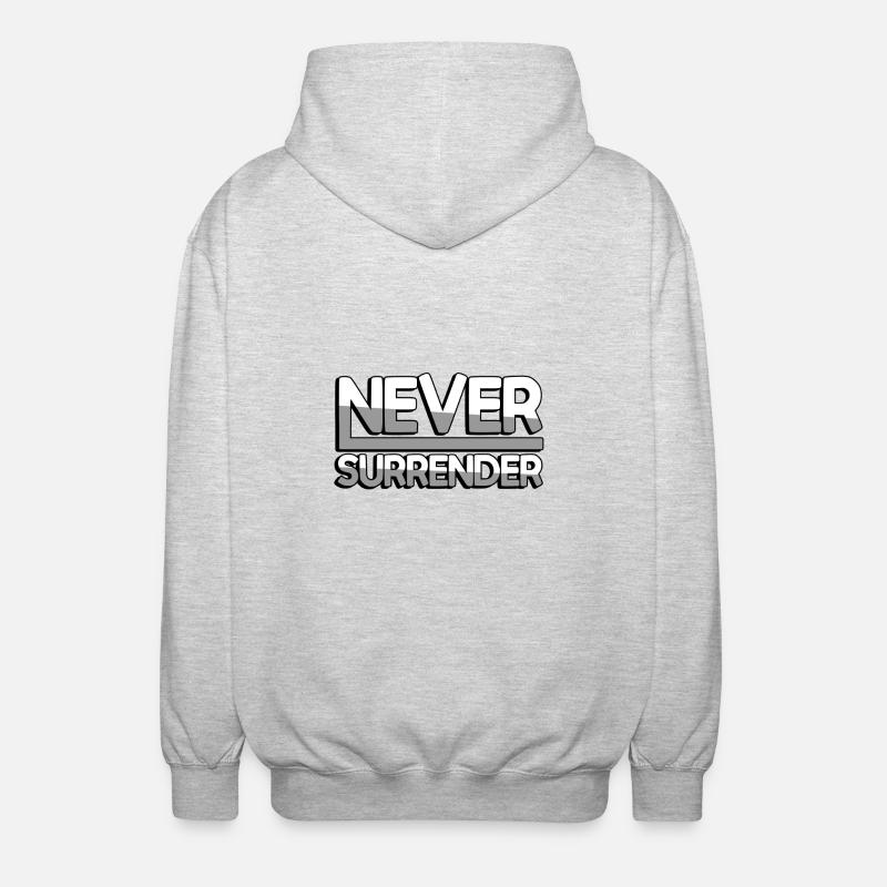 NEVER SURRENDER (Blanc) - Jeux - Veste à capuche unisexe - gris clair chiné