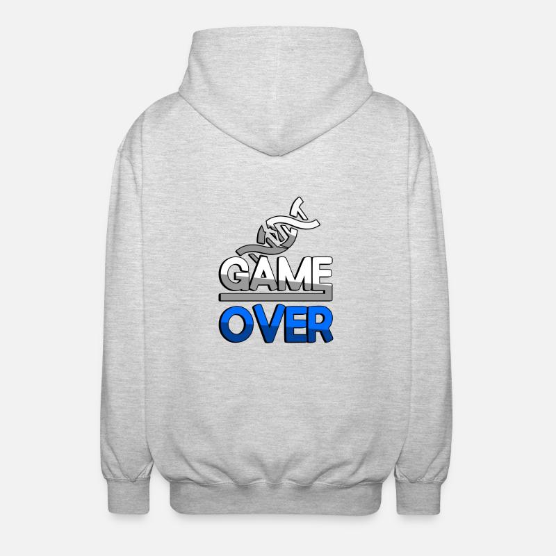 GAME OVER (Bleu) + ADN - Jeux - Veste à capuche unisexe - gris clair chiné