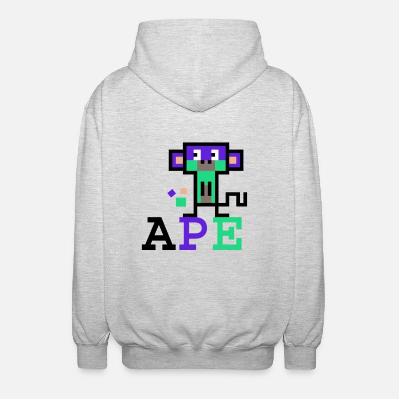 Krypto-Affe 2 - Unisex Kapuzenjacke - Hellgrau meliert