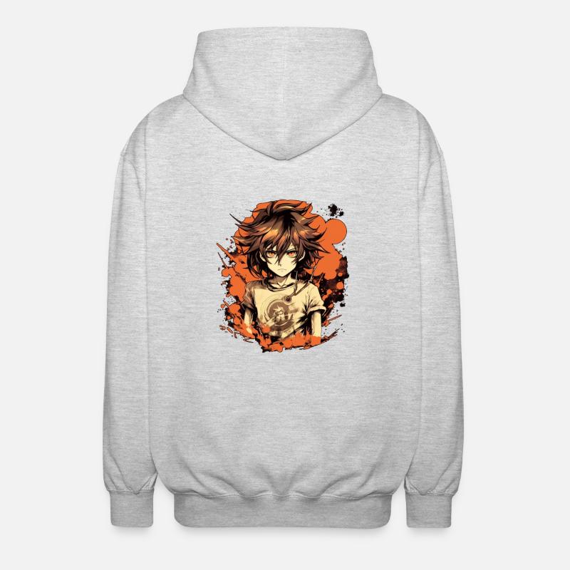 Garçon d’anime - Veste à capuche unisexe - gris clair chiné