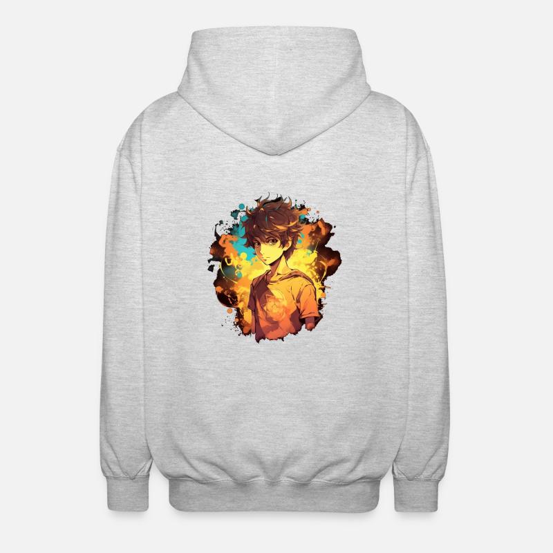 Garçon d’anime - Veste à capuche unisexe - gris clair chiné