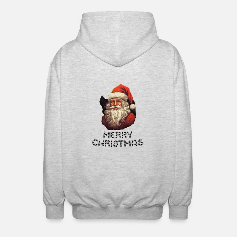 Weihnachtsmann - Marry Christmas - Unisex Kapuzenjacke - Hellgrau meliert
