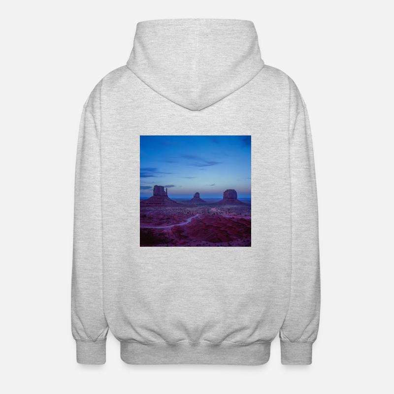 Vallée des Monuments - Veste à capuche unisexe - gris clair chiné