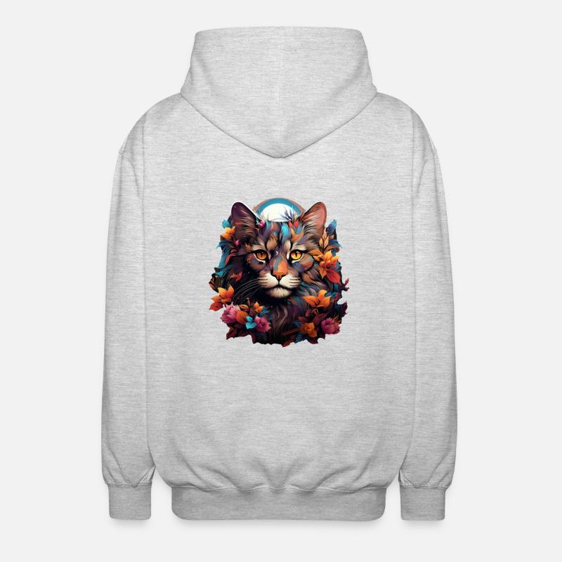 Chat - Veste à capuche unisexe - gris clair chiné
