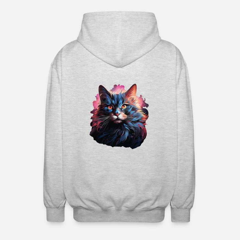 Chat - Veste à capuche unisexe - gris clair chiné