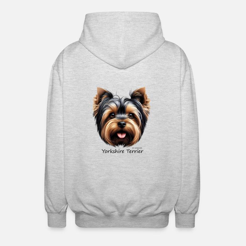 Yorkshire Terrier - Unisex Kapuzenjacke - Hellgrau meliert