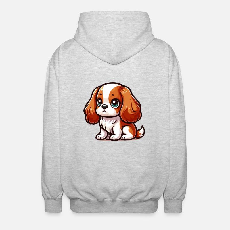 Chibi cavalier king charles - Veste à capuche unisexe - gris clair chiné