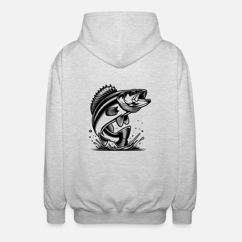 Prédateur élégant sauteur de sandre - Veste à capuche unisexe - gris clair chiné