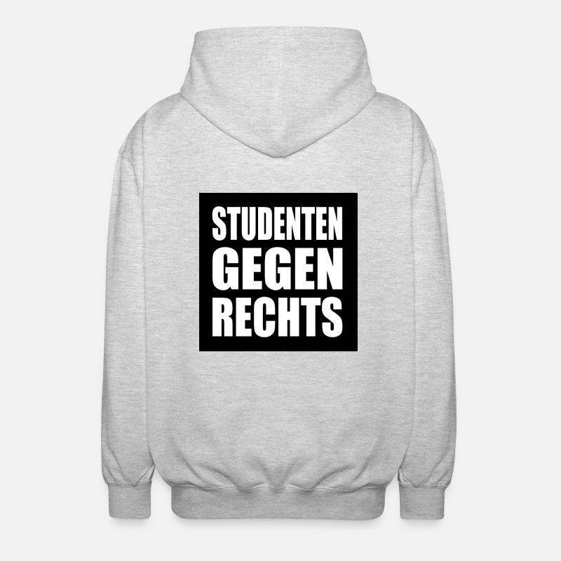 Studenten gegen rechts - Unisex Kapuzenjacke - Hellgrau meliert