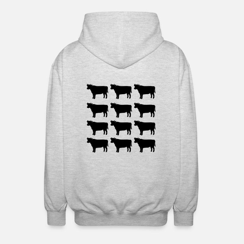 Vache - Veste à capuche unisexe - gris clair chiné