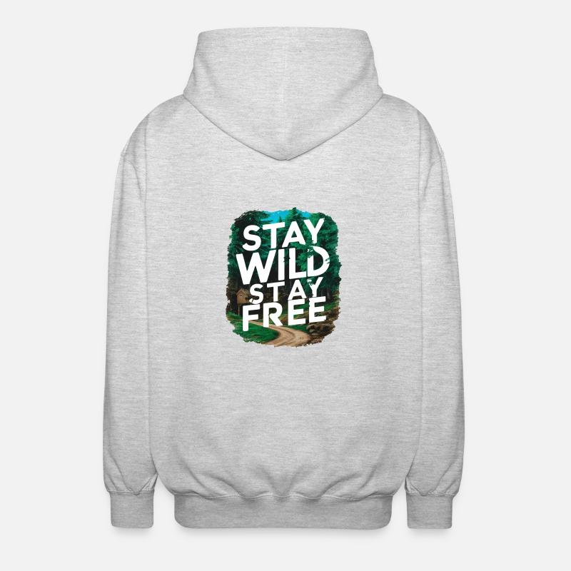 Restez sauvage, restez libre - Veste à capuche unisexe - gris clair chiné