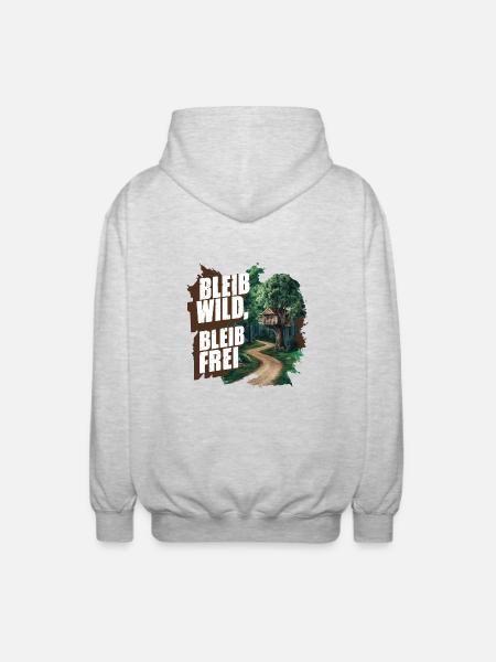 Stay wild, stay free - Unisex Hooded Jacket - light heather grey