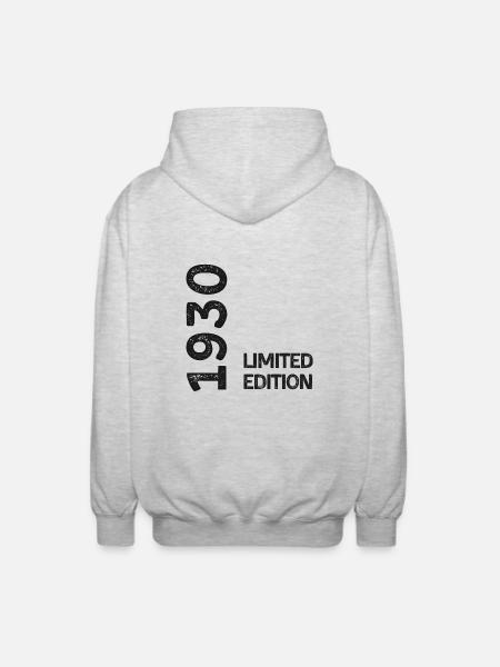 1930 Limitierte Auflage - Unisex Kapuzenjacke - Hellgrau meliert