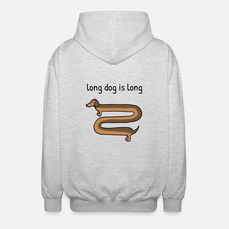 Un chien long est long - Veste à capuche unisexe - gris clair chiné